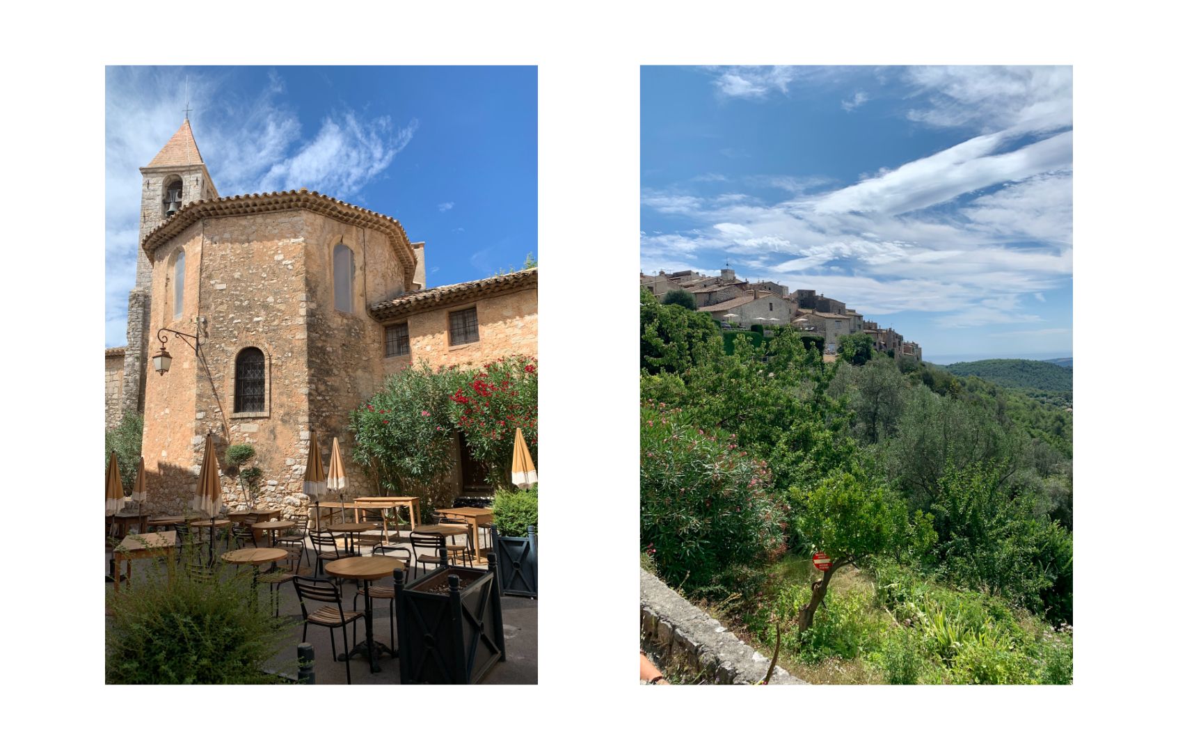 Le village de Tourettes sur Loup avec vue mer