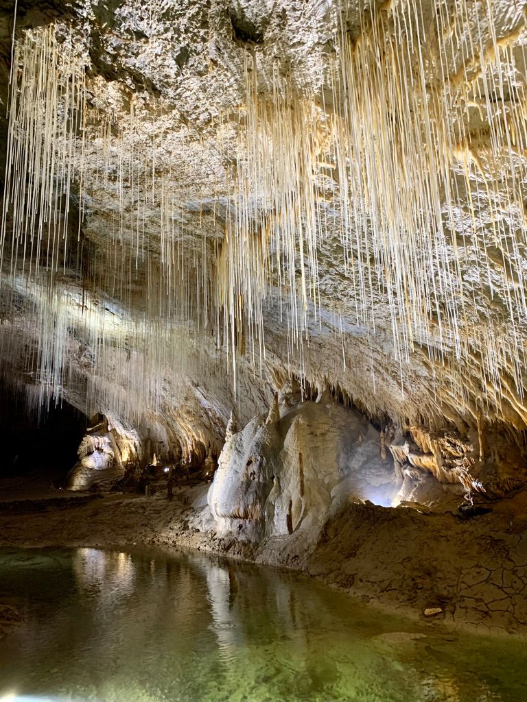 Des stalactites dans la grotte de Choranche
