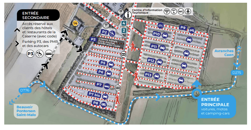 Les différents parkings pour se garer au Mont St Michel