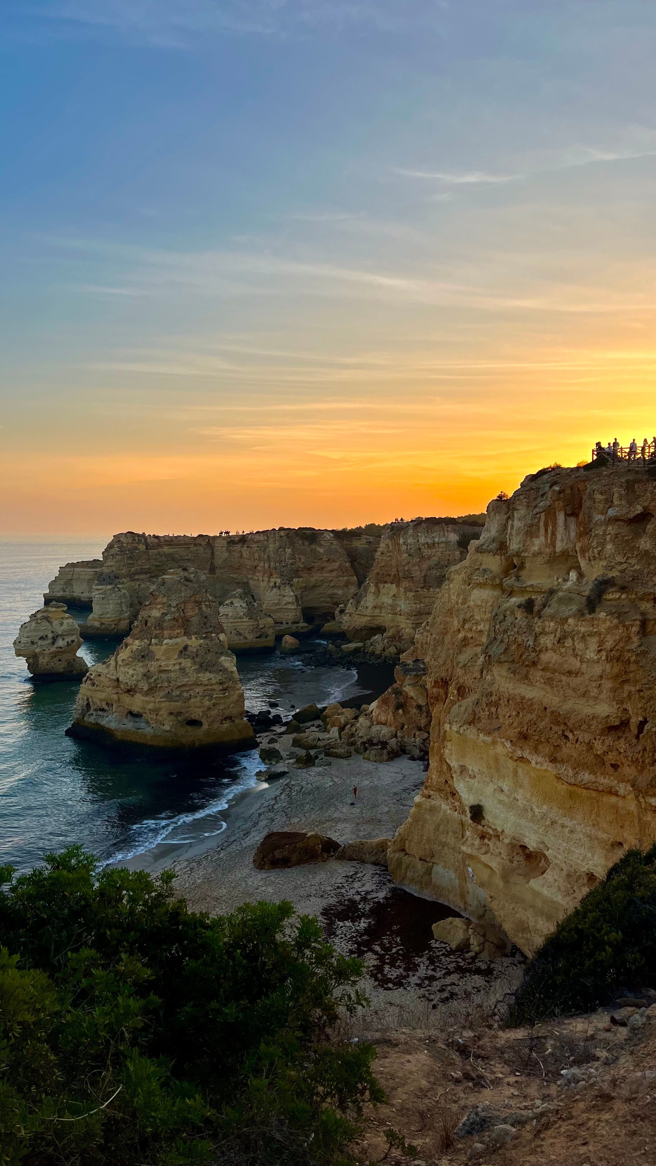 Les 7 vallées suspendues près de Benagil en Algarve au coucher du soleil