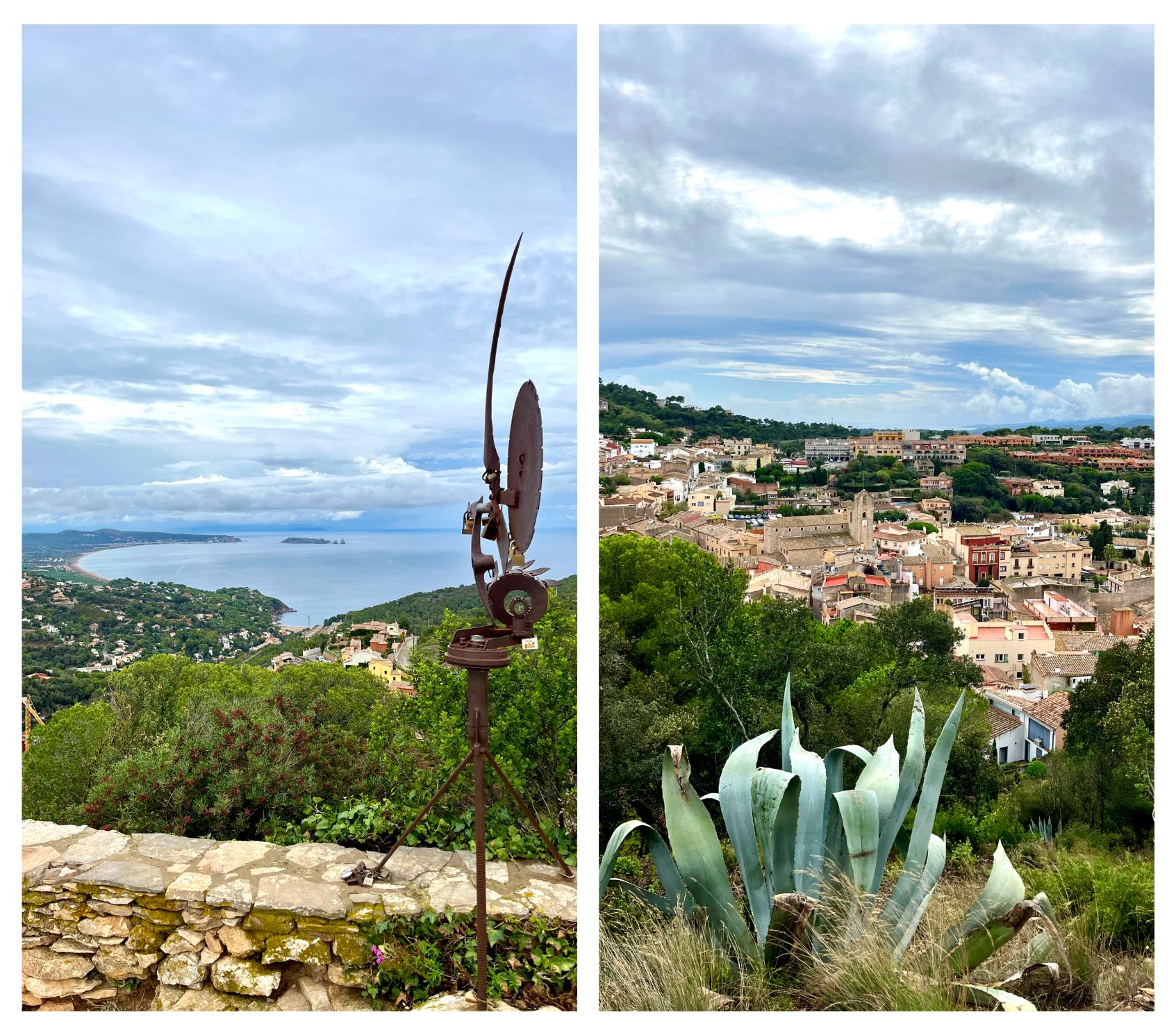 Vue à 360° depuis le château de Begur en Espagne